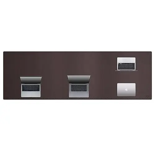 Produktbild: Cacoy 1800x600 mm Leder Schreibtischunterlage, Erweitertes Gaming-Mauspad XXL, Wasserdichte Schreibtischmatte für Büro und Zuhause, Groß Office Desktopschutz (Dunkelbraun)