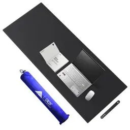 Produktbild: Cacoy Große Mauspads aus Leder, 120x50cm Übergröße PU-Leder Schreibtischunterlage, Wasserdichtes Lederschreibtischunterlage, Doppelseitige Computer Tischunterlage für Büro und Zuhause - Schwarz