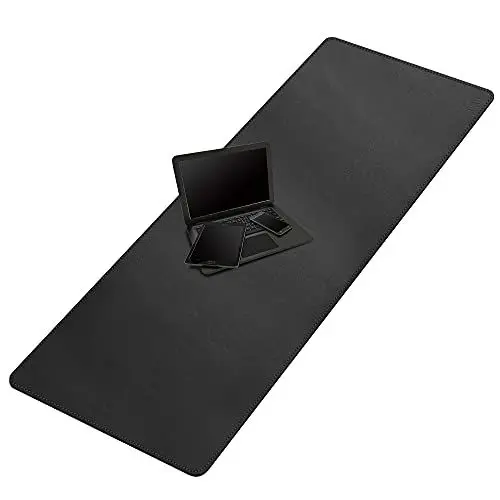 Produktbild: Cacoy 1600x600 mm PU Leder Schreibtischunterlage, Verlängertes Gaming-Mauspad XXL, Wasserdichte Große Schreibtisch-Schreibmatte für Büro und Zuhause, Erweitertes Unterlage Schreibtisch (Schwarz)