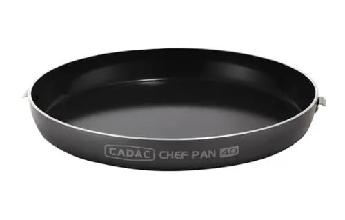 Produktbild: CADAC - Chef pan 40 - Camping Pfanne - Campingtopf - Für Camping Grill Gas - Aluminium - Für Carri Chef 40 Balkongrill - Grillzubehör - Campingzubehör, Schwarz