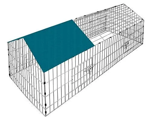 Produktbild: CADOCA® Freilaufgehege 180x75x75cm Sonnenschutz Auslauf Garten Kaninchenstall Hasenstall Kleintierauslauf Dachstoff Grün