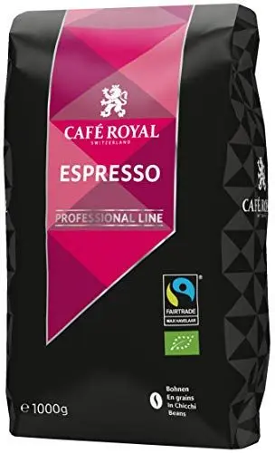 Produktbild: Café Royal Professional Line Bohnen, Bio Espresso, 1kg Bohnenkaffee, Bio und Fairtrade zertifiziert, 100 Prozent Arabica Kaffee
