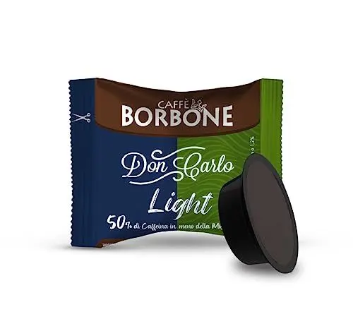 Produktbild: Caffè Borbone Don Carlo, Leight Kaffeemischung, 50% weniger Koffein als die Blaue Mischung - 100 Kapseln - Kompatibel mit Lavazza®* A Modo Mio®* Haushalts-Espressomaschinen