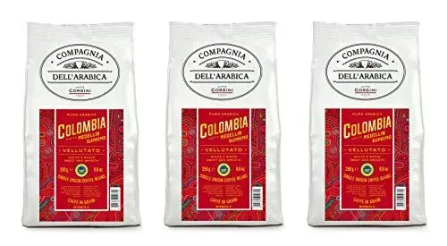Produktbild: Caffè Corsini - Kaffeebohnen 3x250g Compagnia Dell'Arabica Kolumbien Medellin Supremo, Einzelner Ursprung, Velouté, Insgesamt 750g