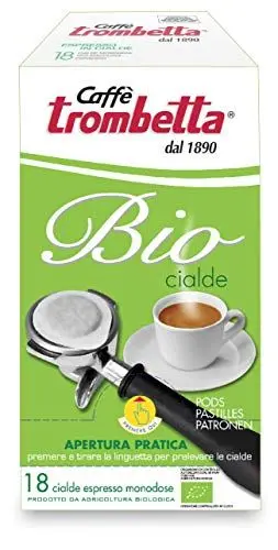 Produktbild: Caffè Trombetta ESE Kaffeepads, Italien Kaffee, Reichhaltiges Aroma und samtiger Geschmack Biologisch - 1 Packungen zu je 18 Kaffeepads