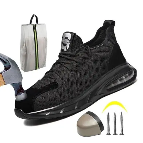Produktbild: CaiHmnsa Arbeitsschuhe Herren Sicherheitsschuhe Damen Sommer Leicht Sportlich Stahlkappenschuhe Rutschfest Atmungsaktiv Anti-Smashing Anti-Piercing(EU36-48)(A,EU42)