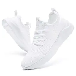 Produktbild: CAIQDM Damen Turnschuhe Sneaker Schuhe Damen Sportschuhe Laufschuhe Tennisschuhe Outdoor Running Damen Walkingschuhe Straßenlaufschuhe rutschfest Atmungsaktiv Leichtgewichts Schwarz Weiß 43