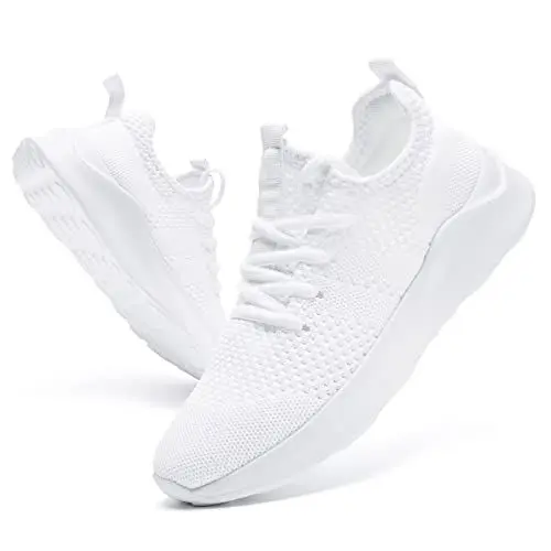 Produktbild: CAIQDM Damen Turnschuhe Sneaker Schuhe Damen Sportschuhe Laufschuhe Tennisschuhe Outdoor Running Damen Walkingschuhe Straßenlaufschuhe rutschfest Atmungsaktiv Leichtgewichts Schwarz Weiß 43