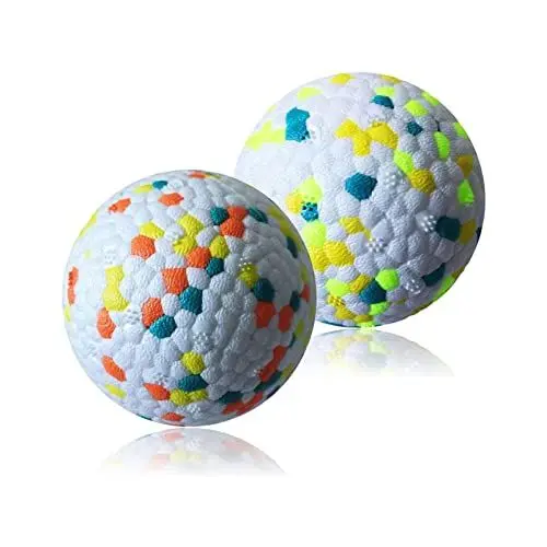 Produktbild: CAISHOW Hundeballspielzeug, unzerstörbar, schwimmend auf Wasser, zum Apportieren, federnd, langlebig, Vollgummiball für Welpen, kleine und mittelgroße Hunde