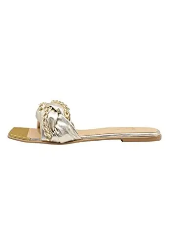 Produktbild: caissa Damen Ledersandalen Flip-Flop, Gold, 39 EU