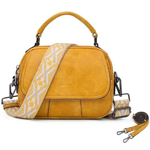 Produktbild: Caitina Handtasche Damen Umhängetasche Damen Crossbody Bag Damen mit 2 Verstellbaren Riemen Handy Schultertasche Damen