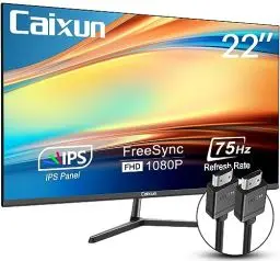 Produktbild: Caixun 22 Zoll Monitor, IPS Business Computer Monitor 75Hz PC Bildschirm, FHD 1080P Monitor mit HDMI VGA Anschlüssen, Eye Comfort Ultra-Thin Screen (inklusive HDMI Kabel) CM22X3
