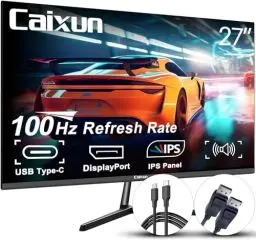Produktbild: Caixun 27 Zoll 100Hz IPS Gaming Monitor, USB Tpye-C FHD Monitor mit eingebautem Lautsprecher und Ultra-dünner Lünette, HDMI DP USB-C Anschlüsse (USB-C und DP Kabel im Lieferumfang enthalten)