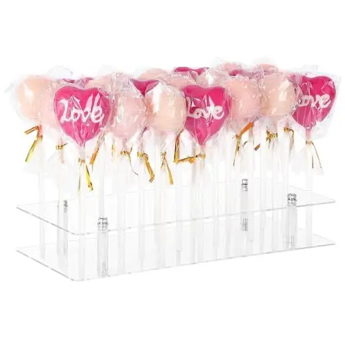 Produktbild: Cake-Pop-Ständer, Cake-Pop-Präsentationsständer aus Acryl mit 21 Löchern, eleganter, stabiler, transparenter Desserthalter, Lutscher-Bonbon-Präsentation für Hochzeitsfeiern und Bäckerei-Vitrinen