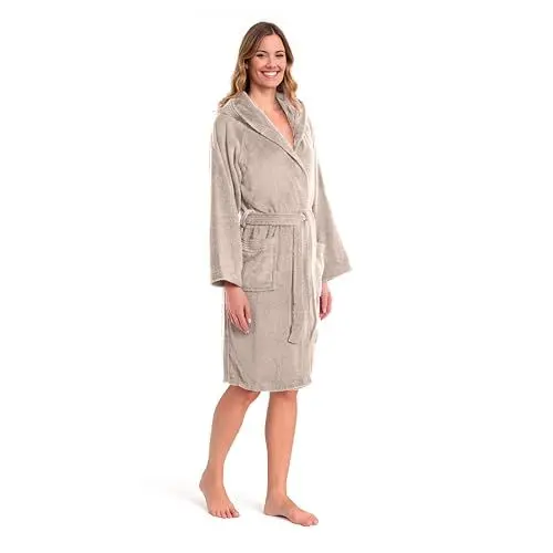Produktbild: Caleffi Unisex Bademantel für Erwachsene, Damen, Herren, Kapuze, aus weichem Frottee, hydrophile Baumwolle, 450 g/m², waschbar, Ib Maschinenwäsche 40 °C, Trockner, Größe 1009904, Sand, XXL/3XL