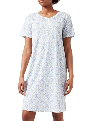 Produktbild: CALIDA Daylight Dreams Kurzarm-Nachthemd Damen, Länge 95cm, aus 100% Baumwolle