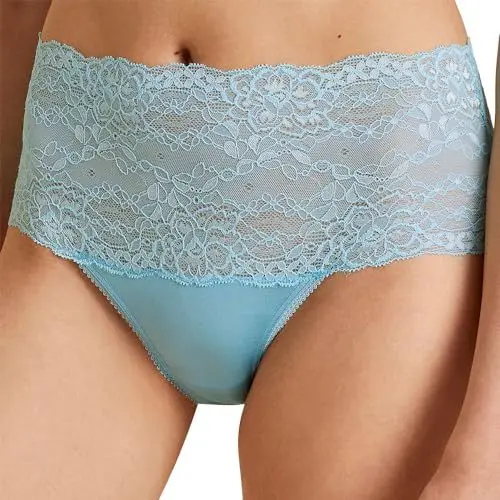 Produktbild: CALIDA Sensual Secrets Slip Damen, High-Waist, breiter, transparenter Spitzenbund