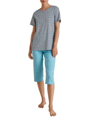 Produktbild: CALIDA Ornament Nights 3/4-Pyjama Damen, aus 100% Baumwolle, atmungsaktiv und klimaregulierend