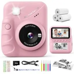 Produktbild: CalineGam Sofortbildkamera Kinder, 3,0 Zoll Bildschirm 48MP Kinderkamera Sofortbildkamera mit 32 GB-Karte, 1080P HD Kamera Kinder Sofortdruck, Geschenk für 3-12 Jungen und Mädchen (Blau)