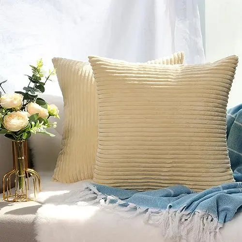 Produktbild: CALIYO Kissenhülle Kord Uni 2er Set, Kissenbezug 40x40 Kissenbezüge für Zierkissen Dekokissen Sofakissen Couchkissen in vielen Farben.