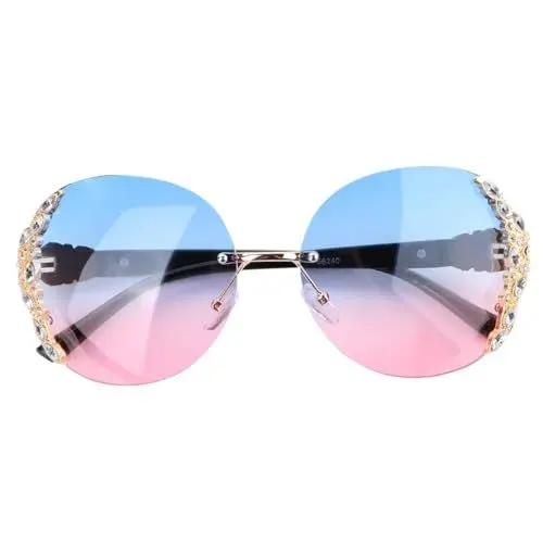 Produktbild: CALLARON Einzigartige Dekorative Partybrille Modische Strandbrille Goldener Rahmen und Himmel