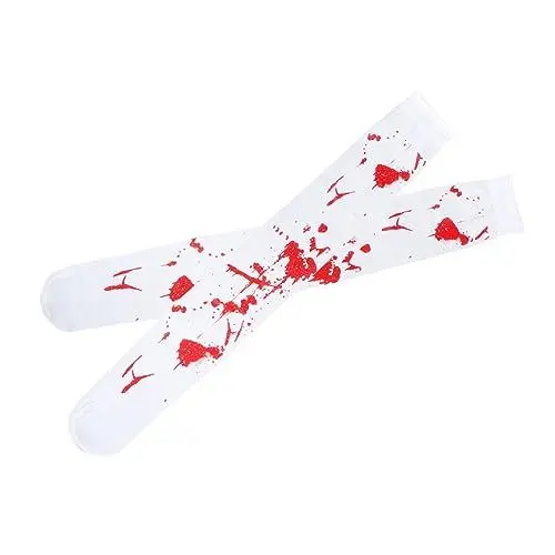 Produktbild: CALLARON 1 Paar Halloween Maskerade Kniestrümpfe Halloween-zombie-socken Halloween Blutige Strümpfe Halloween-strumpf Gruselige Halloween-socken Kürbis Polyester Aushöhlen