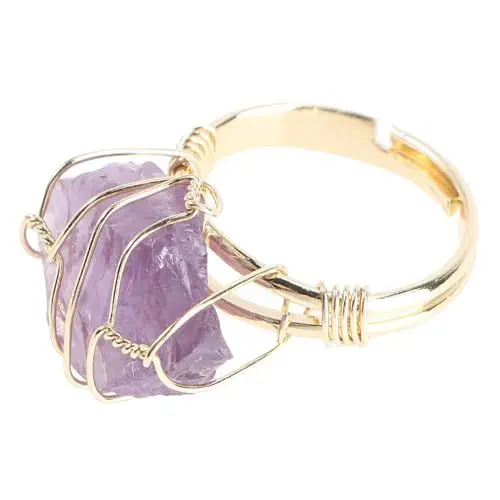 Produktbild: CALLARON 1stück Verstellbarer Kristallring Aus Natürlichem Kristall Handgefertigter Schmuck Einzigartiges Design Für Damen Für Besondere Anlässe Und Täglichen Gebrauch