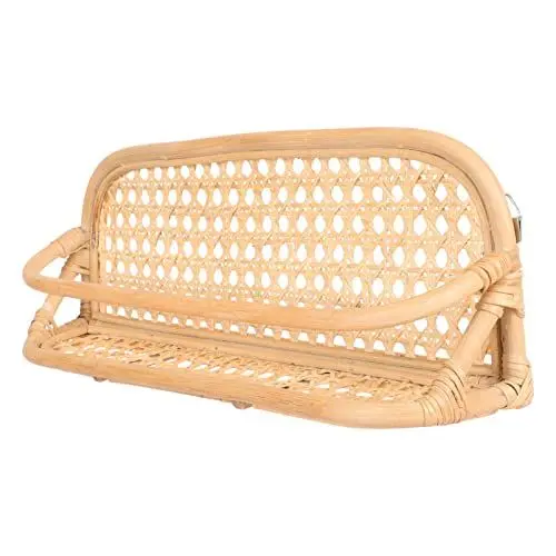 Produktbild: CALLARON 1stk Rattanregal Wandregal Aus Makramee Aufbewahrungskörbe Für Die Wand Geflochtene Körbe Zum Organisieren Schwebend Korb Zum Aufhängen An Der Wand Natürliches Rattan Multifunktion