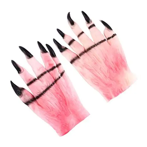 Produktbild: CALLARON 1stk Vinyl-Handschuhe Halloween-Horror-Requisiten Halloween Böse Handschuhe Halloween-Cosplay-Requisiten Halloween-geisterhandschuhe Wolf Kostümzubehör Emulsion Leistungsrequisiten