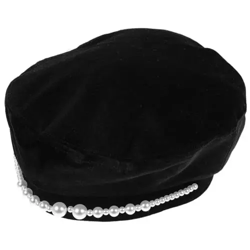 Produktbild: CALLARON 1stück Beret Hut Perlenverzierung Stilvoller Damen-Hut Retro Beret Für Eleganten Look Für Modebewusste Frauen