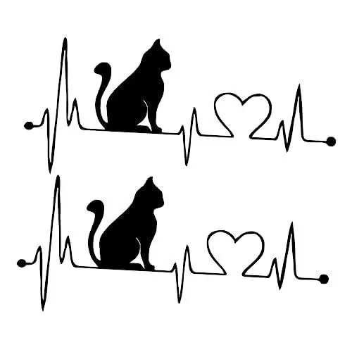 Produktbild: CALLARON 2St Aufkleber tiermotive tiersticker Auto-Stoßfänger-Wandbilder Katzen-Lebensaderwand Katze Wanddekoration Tierdekor Wandtattoo Katze Skateboard Applikationen Cartoon-Katze PVC