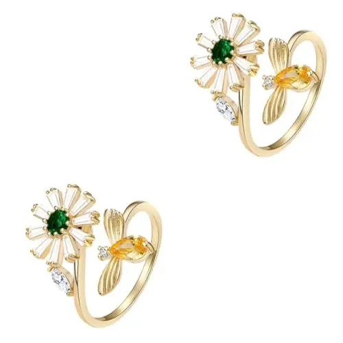 Produktbild: CALLARON 2 Stücke Elegante Rotierenden Biene Frauen Öffnung Modische Schmuck Jahrestag