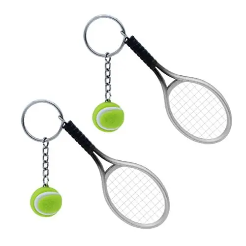 Produktbild: CALLARON 2st Autoschlüsselanhänger Rotierender Fußballschlüsselbund Tennisball Anhänger Sport Schlüsselbund Anhänger Sportball Anhänger Spielzeug Rugby-schlüsselbund Damentaschen Ring Mann