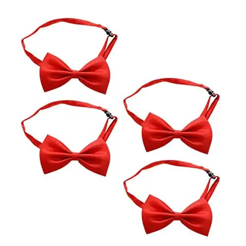 Produktbild: CALLARON 4-teiliges Rotes Abschlussfliegen-set Unisex-krawattenset Verstellbare Schnalle Stilvolles Abschlussanzug-zubehör