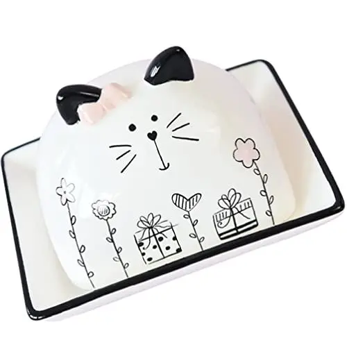 Produktbild: CALLARON Butterdose Luftdichter Butterbehälter Käseschachtel Brotteller Käsedose Mit Deckel Butterplatte Butter Keeper Butter-keeper-sparer Keramik Muschelschale Zähler Tortenschachtel