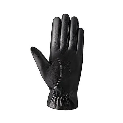 Produktbild: CALLARON Leder-Touchscreen-Handschuhe Warme Fahrradhandschuhe Widerstandsfähigkeit für Outdoor-aktivitäten