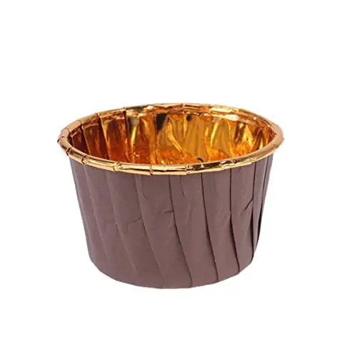 Produktbild: CALLARON Hochzeitstortenständer 100 Stück Cupcake-Becher Backförmchen Blechbecher Aluminiumfolie Cupcake-Becher Für Cupcake-Torte Pudding Dessertschalen Kuchenstand