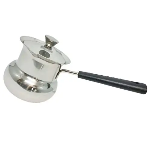 Produktbild: CALLARON Instant-Nudeltopf Edelstahl-Soßenpfanne Kochtopf Mit Deckelgriff Milchwärmer Topf Butterschmelztopf Für Herdplatte Schokolade Kaffee Tee Suppe Erwärmen Milchtopf