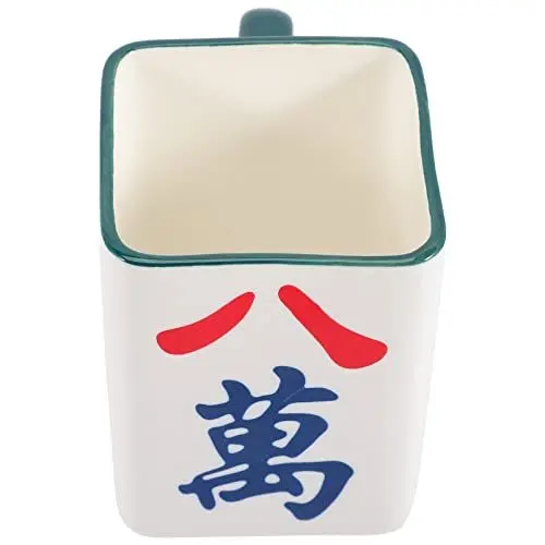 Produktbild: CALLARON Ceramic Mahjong Tasse Retro Design Kreativer Kaffeebecher Für Kaffee Und Tee Für Zuhause Büro Und Cafés Strapazierfähiger Keramik Leicht Zu Reinigen