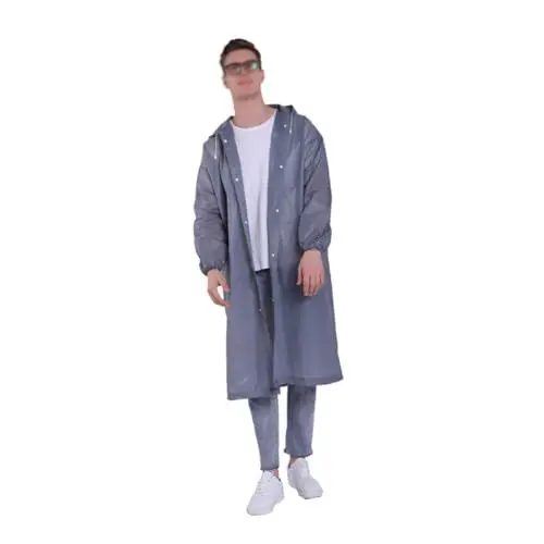 Produktbild: CALLARON Regenmantel für Erwachsene mit Kapuze schooter stule Regenmantel damen mit kapuze Regenponcho für damen wimperntusche tragbarer Regenmantel Regenponchos für Erwachsene Grey