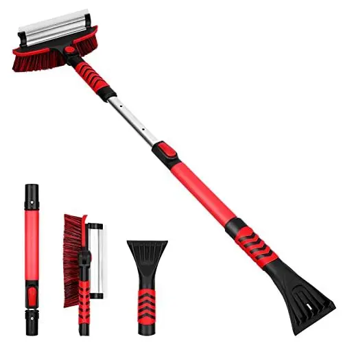 Produktbild: CALLARON Schneeschaufel-Set Für Auto 2-In-1-Garten-Schneeschaufel Mit Eiskratzer Drehbare Schneebürste Eisentfernungsschaber Abnehmbares Notfall-Schneeschaufel-Set