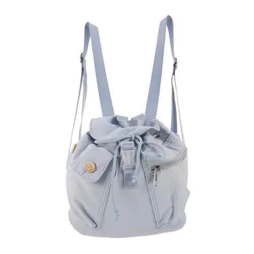 Produktbild: CALLARON Schultertasche Für Damen Mit Kordelzug Rucksack Für Täglichen Gebrauch Reisen Und Ausflüge Aus Strapazierfähigem Canvas