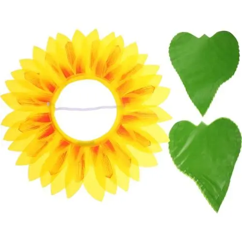 Produktbild: CALLARON Sonnenblumen-Kopfbedeckung Mit Handschuhen Lustiges Sonnenblumen-Kostüm Blumenhut Kapuze Für Tanzparty Festival Spiele Kinder Teenager Erwachsene Performance-Requisiten
