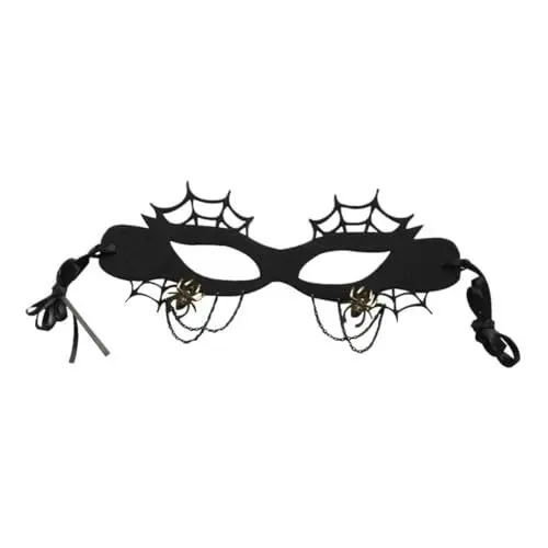 Produktbild: CALLARON Filzmaske Für Frauen Elegante Halbgesichtsmaske Mit Spinnennetzdesign Für Karneval Halloween Und Cosplay Hochwertige Partydekoration Für Geburtstagsfeiern Und Festliche Anlässe