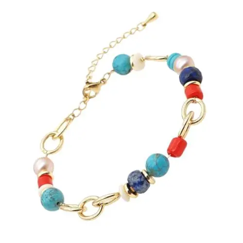 Produktbild: CALLARON Stilvolles Armband für Damen Barocke Handgelenkkette Eleganter Perlenschmuck Leicht und für Partys/freizeit