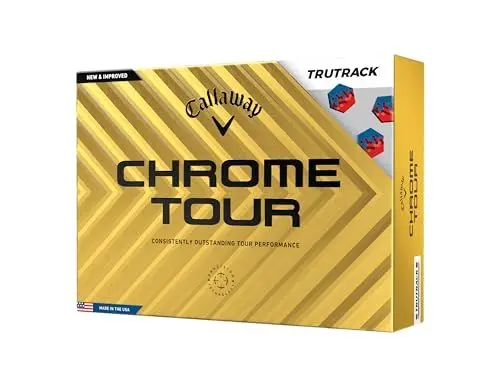 Produktbild: Callaway Golf Chrome Tour Premium Golfball 2024, Blau/Rot