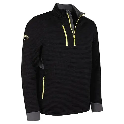 Produktbild: Callaway Golf Herren-Pullover mit mittelschwerer - Kaviar/Gelbe Pflaume - M