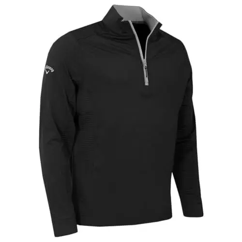 Produktbild: Callaway Golf Herren 1/4-Reißverschluss Mixed Media Golf- Kaviar - M