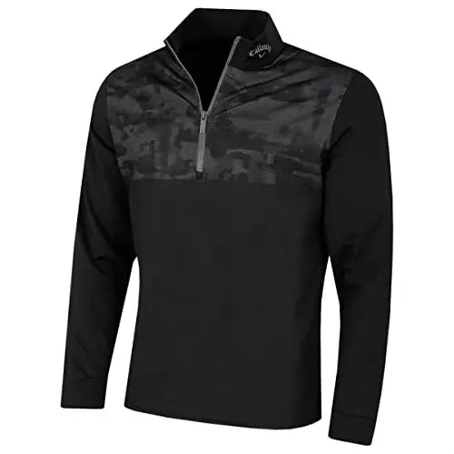 Produktbild: Callaway Golf Herren 1/4 Zip Camo Wasserschutz Pullover - Caviar - S