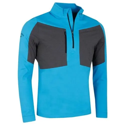 Produktbild: Callaway Golf Herren Halbzip Wasserschutz Pull - Malibu Blau/Caviar - XL